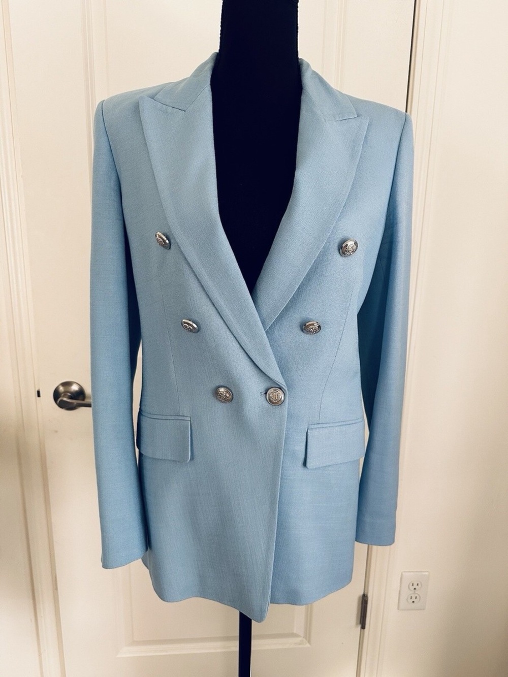 ZARA Light Blue Double-Breasted Blazer